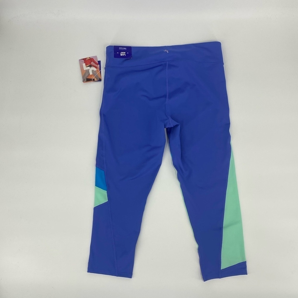 Joylab Colorblock Mid Rise Capri Length Leggings - Blue and Mint - Picture 2 of 3
